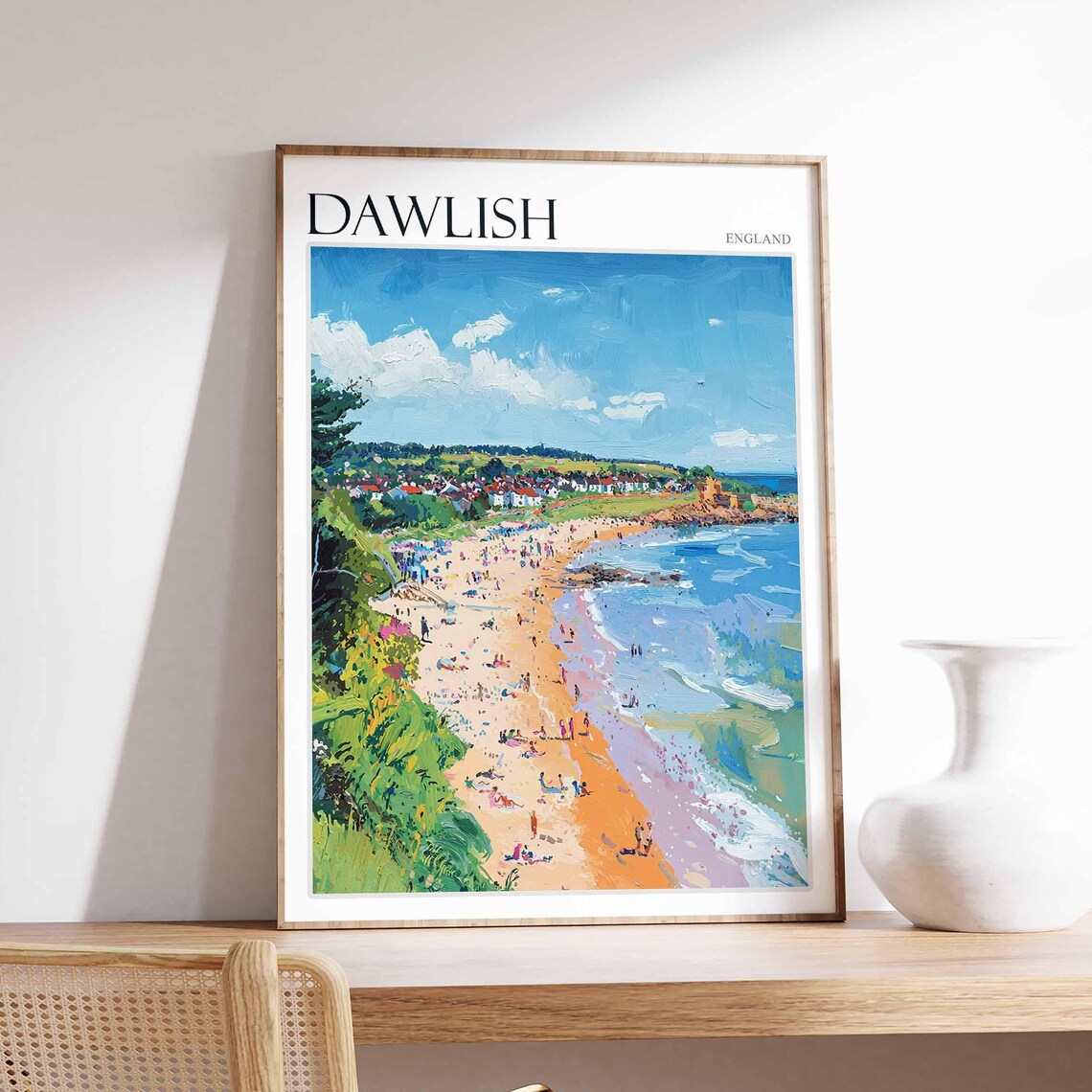Dawlish Poster Devon Poster England Travel Poster Coastal Wall Art English Home Decor Seaside Town Poster Uk Travel Print Dawlish Art