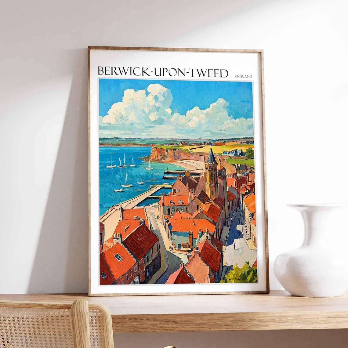 Berwick Upon Tweed Poster England Travel Poster Scotland Travel Poster Border Towns Poster Historic Town Poster Medieval Town Poster