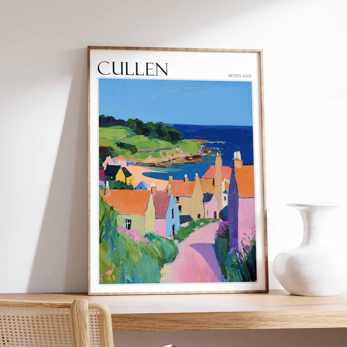 Cullen Poster Scotland Travel Poster Scotland Travel Gift Cullen Scotland Art Moray Coast Poster North Sea Poster Scottish Scenery Art
