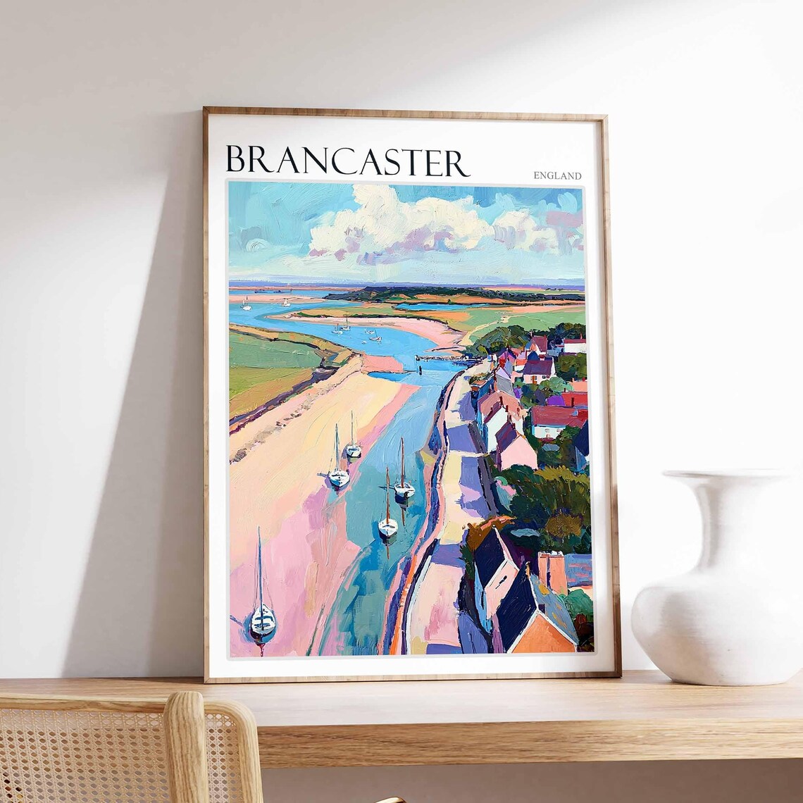 Brancaster England Colorful Sailboats on the Estuary Waters Poster