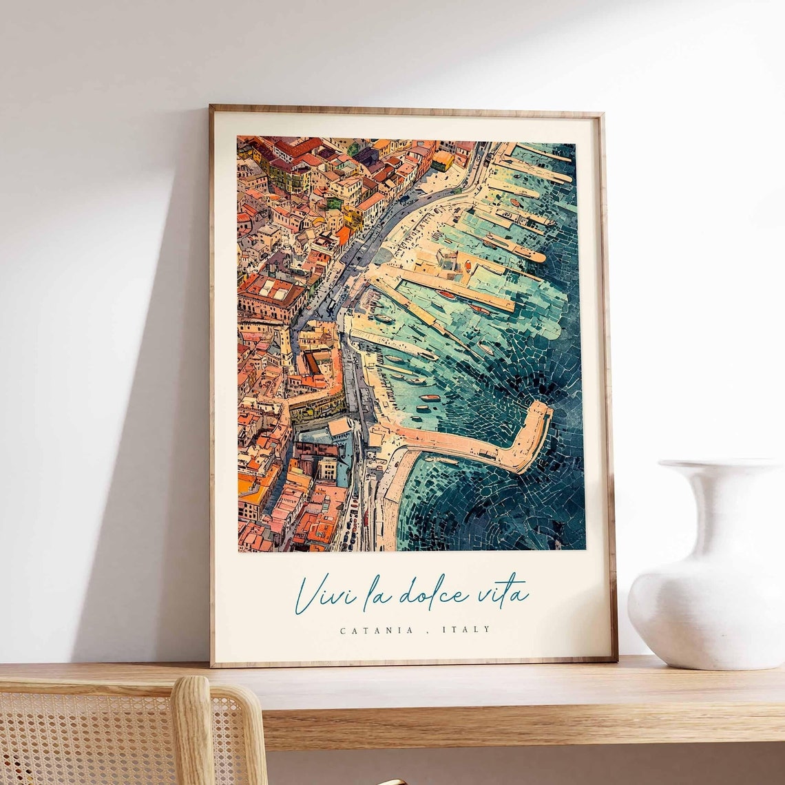 Catania Poster Catania Travel Print Catania Travel Art Catania Wall Art Italy Art Italy Travel Decor Italian Travel Gift