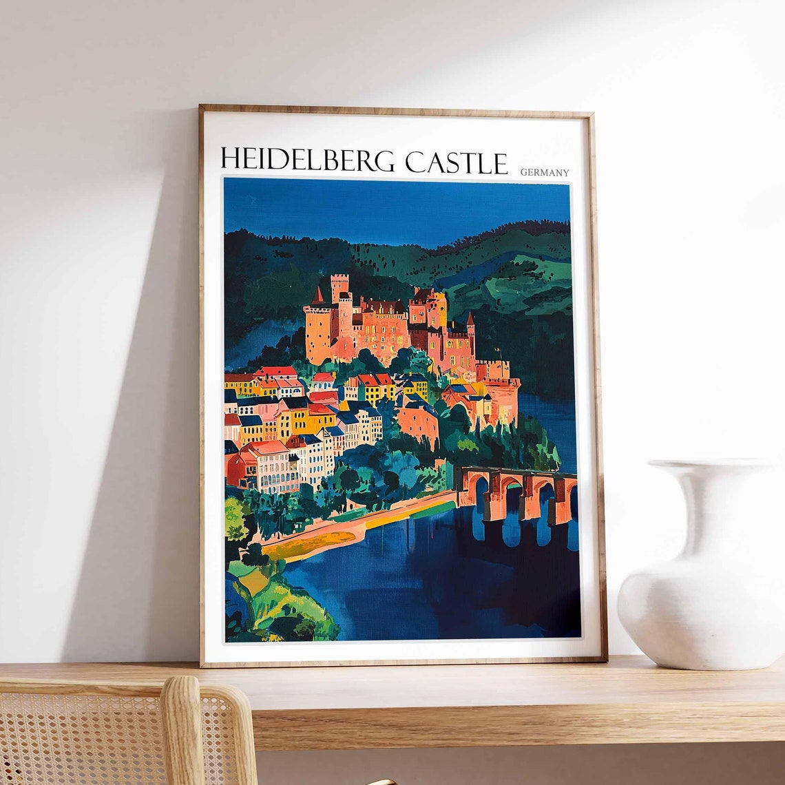 Heidelberg Castle Poster Heidelberg Castle Travel Print German Travel Poster German City Art City Print Travel Poster Travel Wall Art