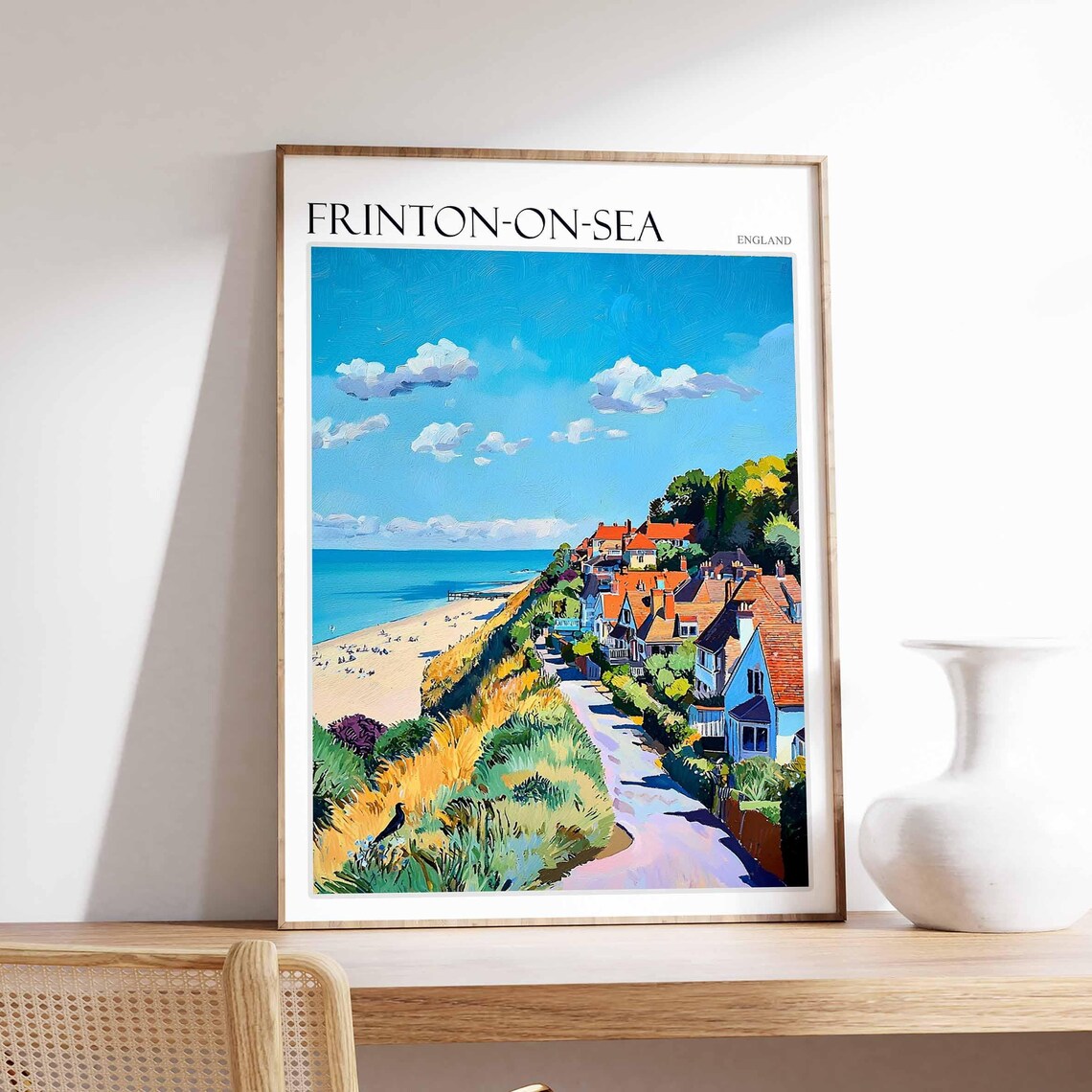 Frinton On Sea Seaside Street Garden Walk Beach Pier Summer Travel Poster