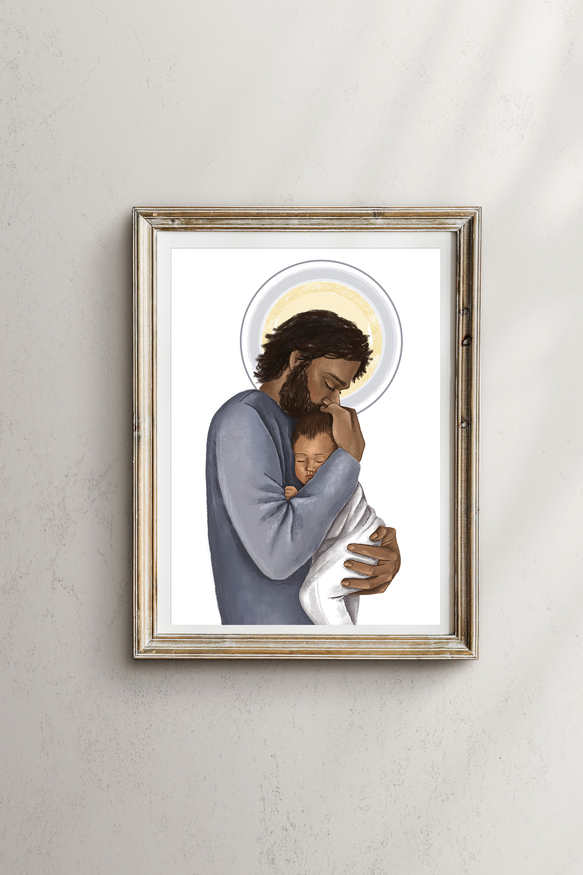 Jesus Christ With A Baby, Religious Art Print