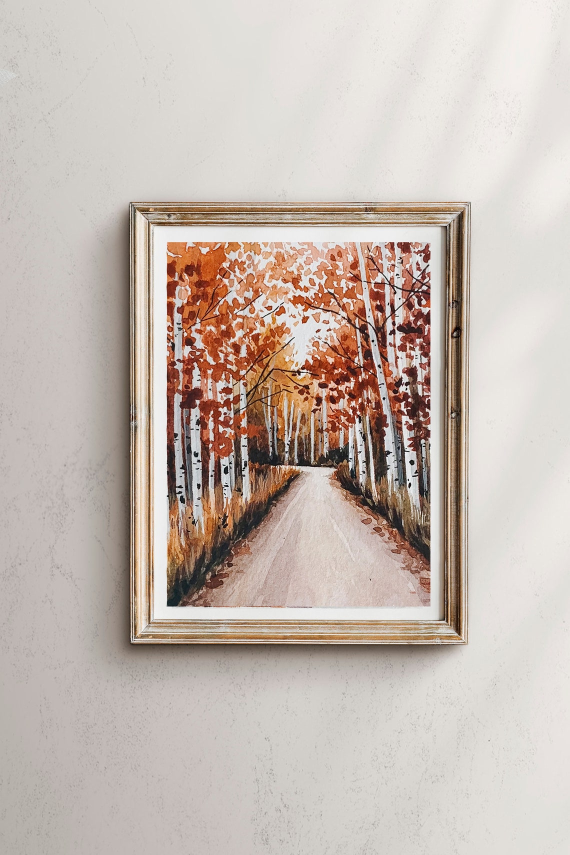 The Aspens In Fall, Watercolor Landscape Art Print