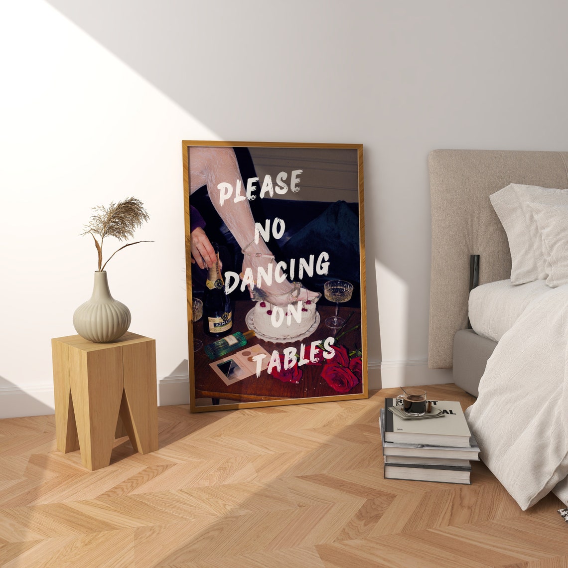 Please No Dancing On Tables, Retro Typography - Image 3