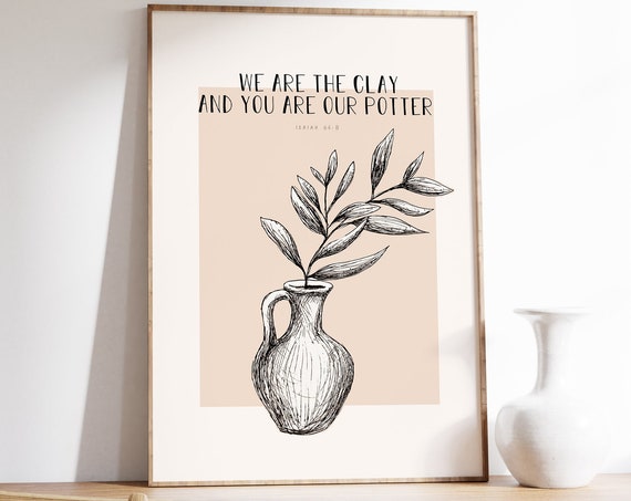 Isaiah 64:8 Scripture Art Print, Minimal Inspiration