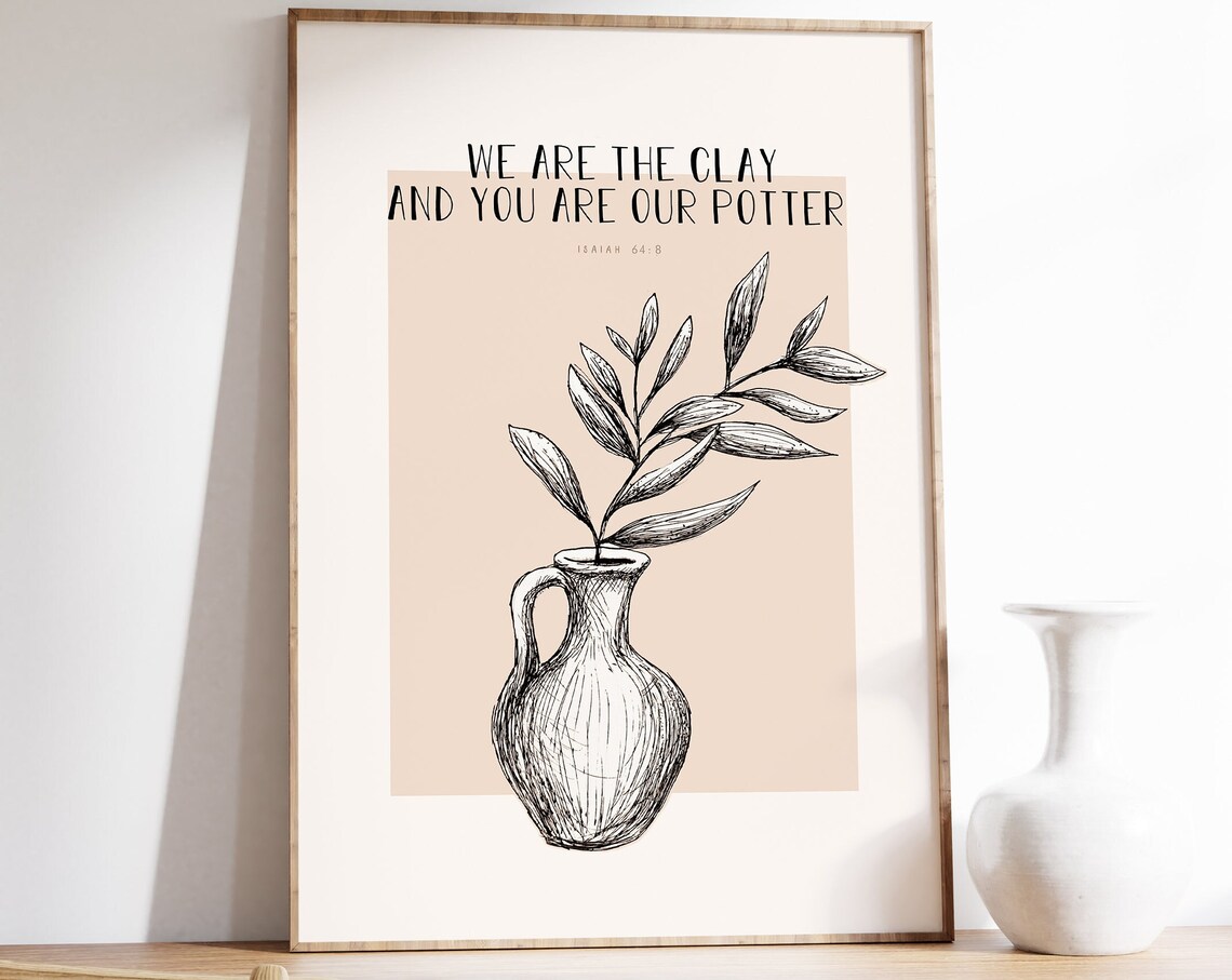 Isaiah 64:8 Scripture Art Print, Minimal Inspiration