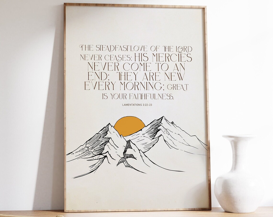 Lamentations 3:22 Scripture Art Print, Great Is Faithfulness - Image 2