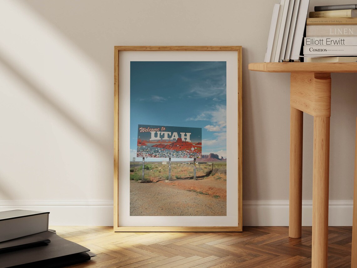 Utah Travel Snapshot Rustic Scenery Art Print