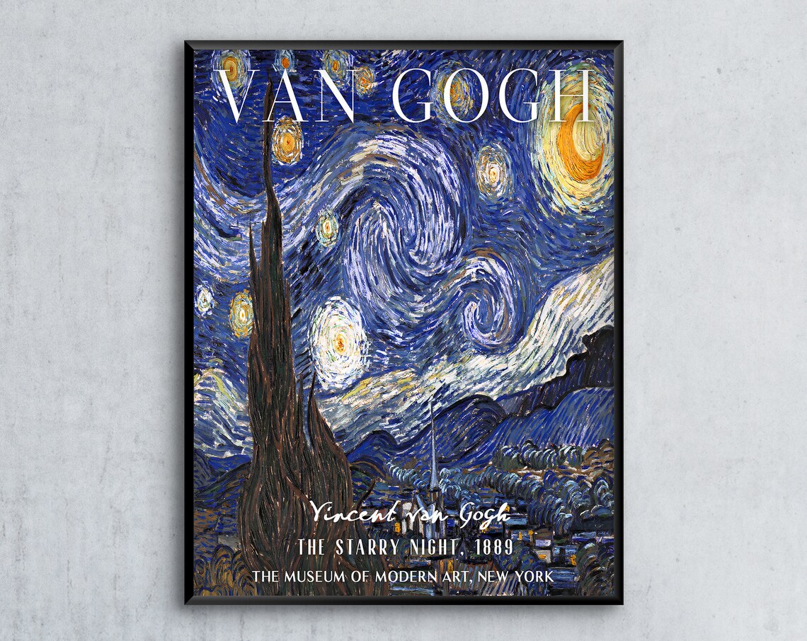 Van Gogh Exhibition Poster, The Starry Night Art Print - Image 2