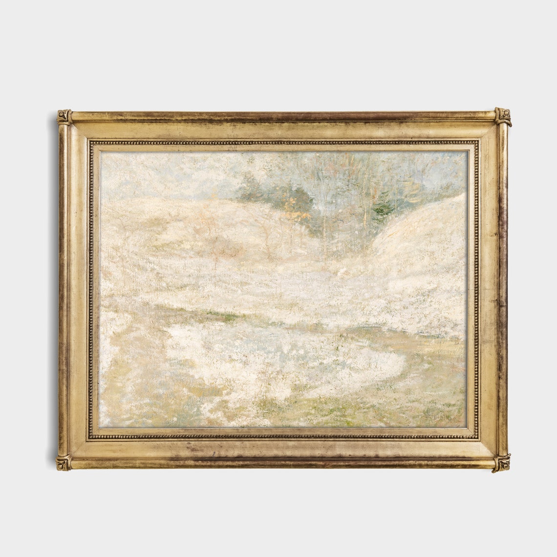 Muted Pale Hazy Hills Landscape in Soft Neutral Tones Poster - Image 4
