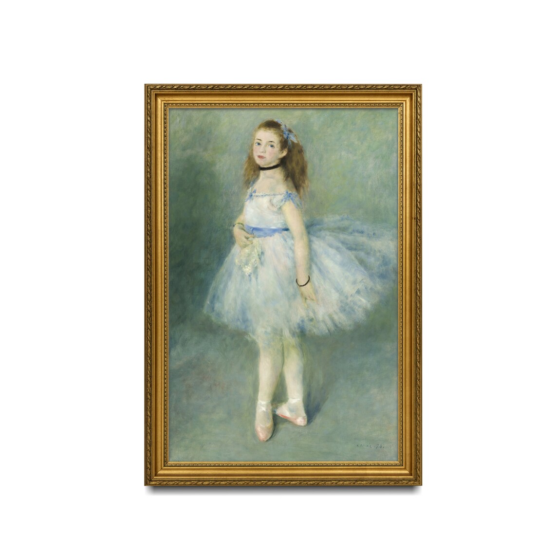 Young Ballerina in White Tutu Impressionist Portrait Vintage Painting Poster - Image 3