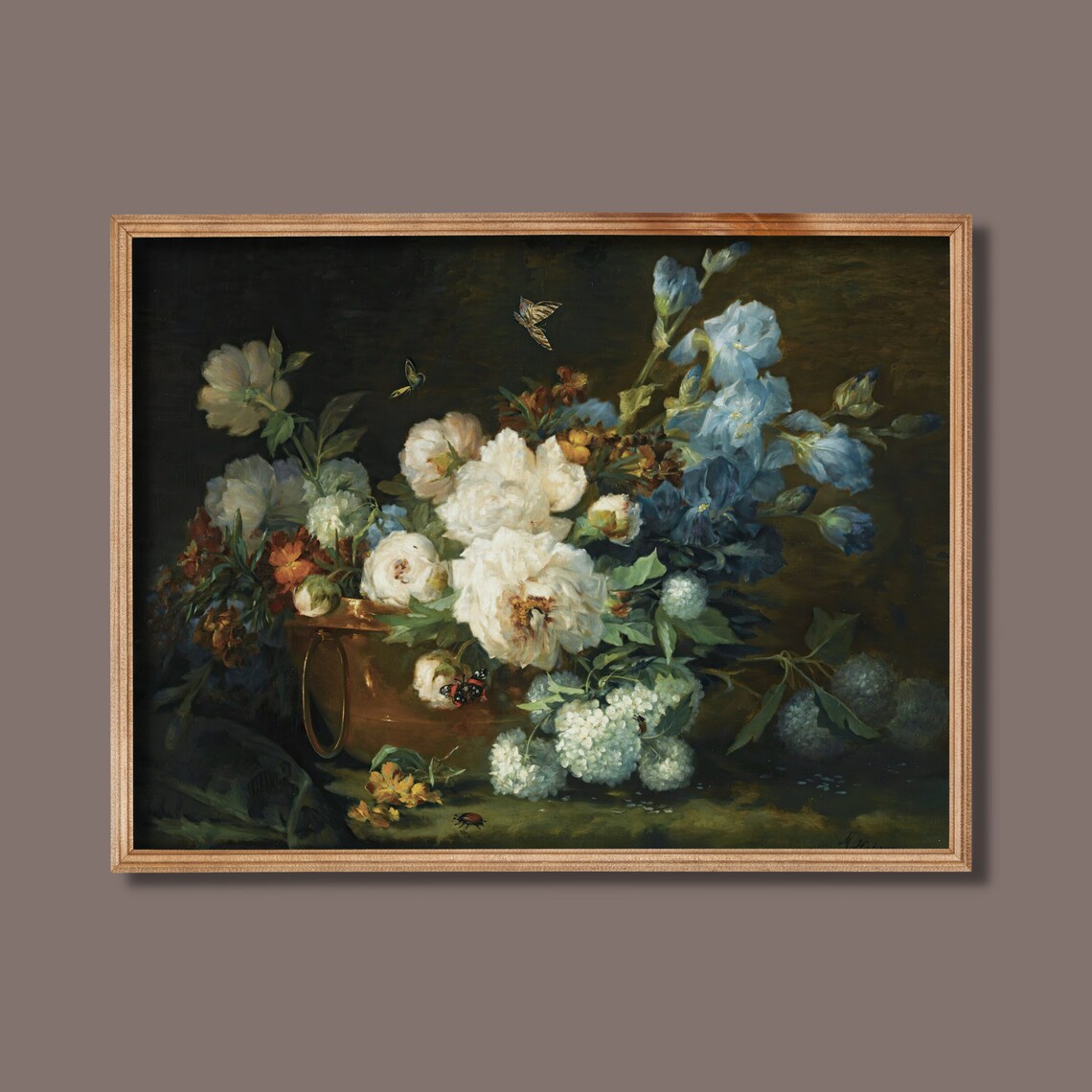 Vintage Rustic Still Life With Flower Art Print - Image 3