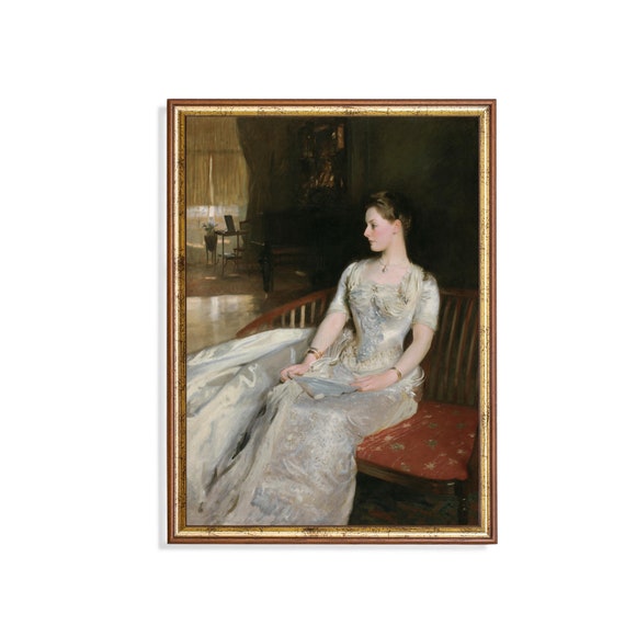 Printed And Shipped Vintage Portrait Painting Antique Woman Portrait Moody Rustic Victorian Print 19th Century Art Mailed Print