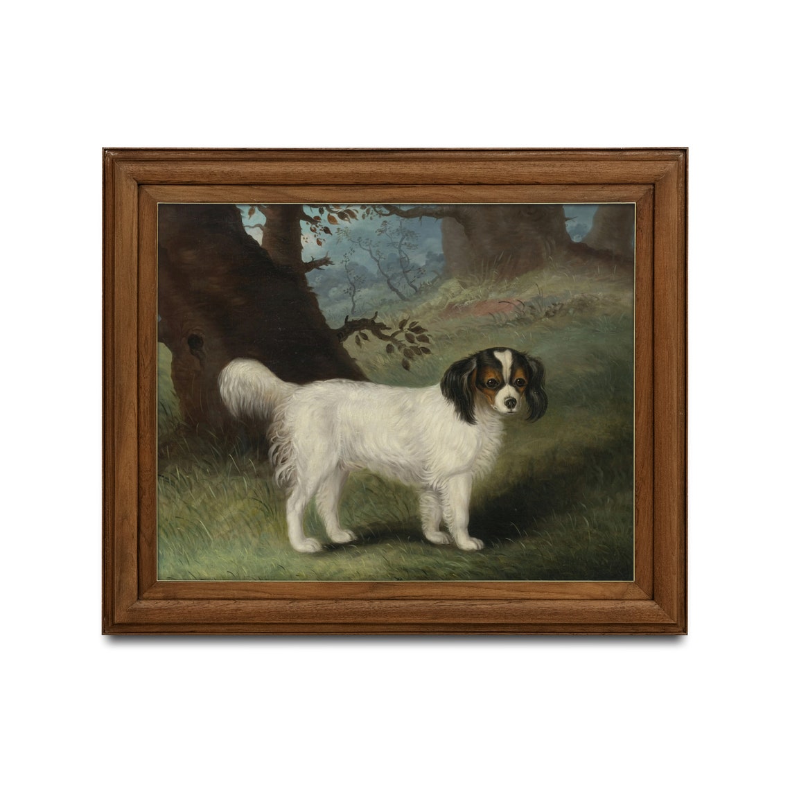Spaniel Dog Standing by a Tree Vintage Dog Portrait Art Poster - Image 2