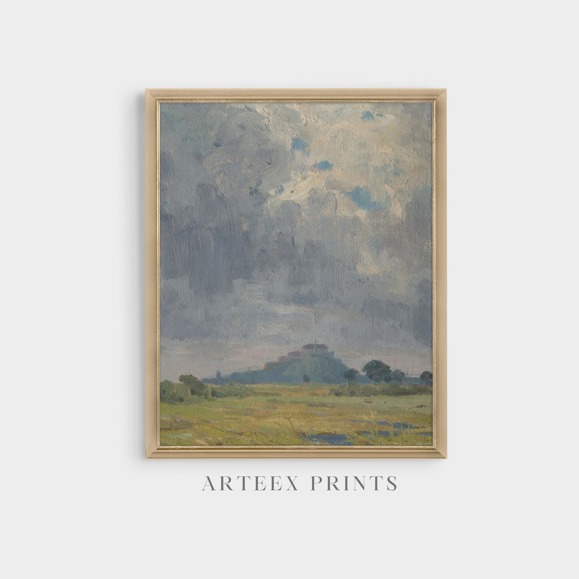 Vintage Landscape Painting Antique Country Landscape Moody Rustic Print Vertical Fine Art Wall Art - Image 5