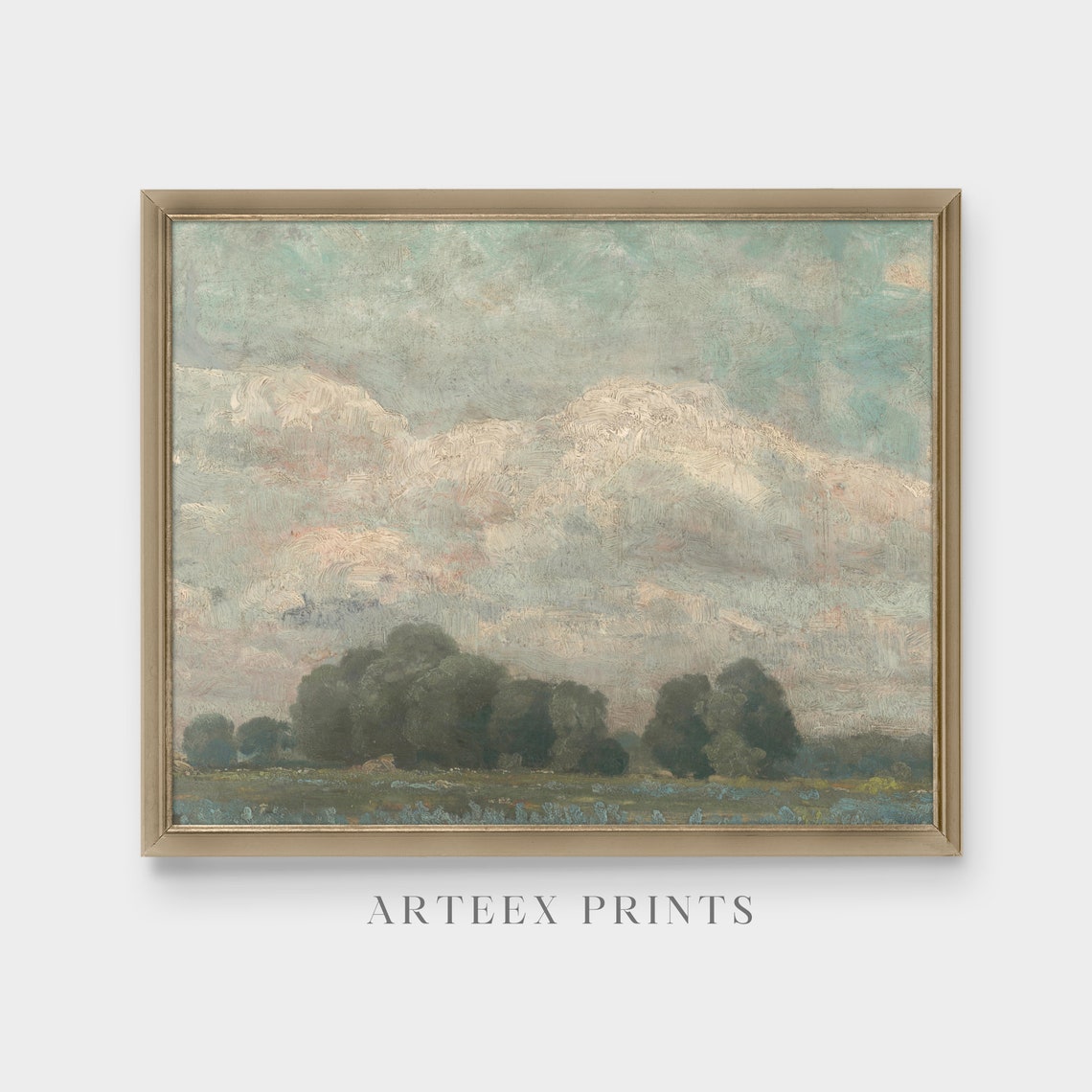 Dark Trees Under a Brooding Tonal Cloud Sky Landscape Poster - Image 4