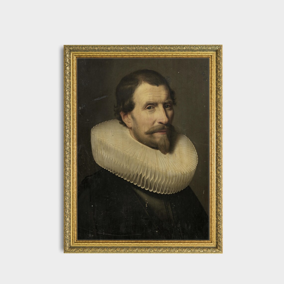 Gentleman in White Ruff Collar Dutch Style Antique Portrait Art Poster - Image 3