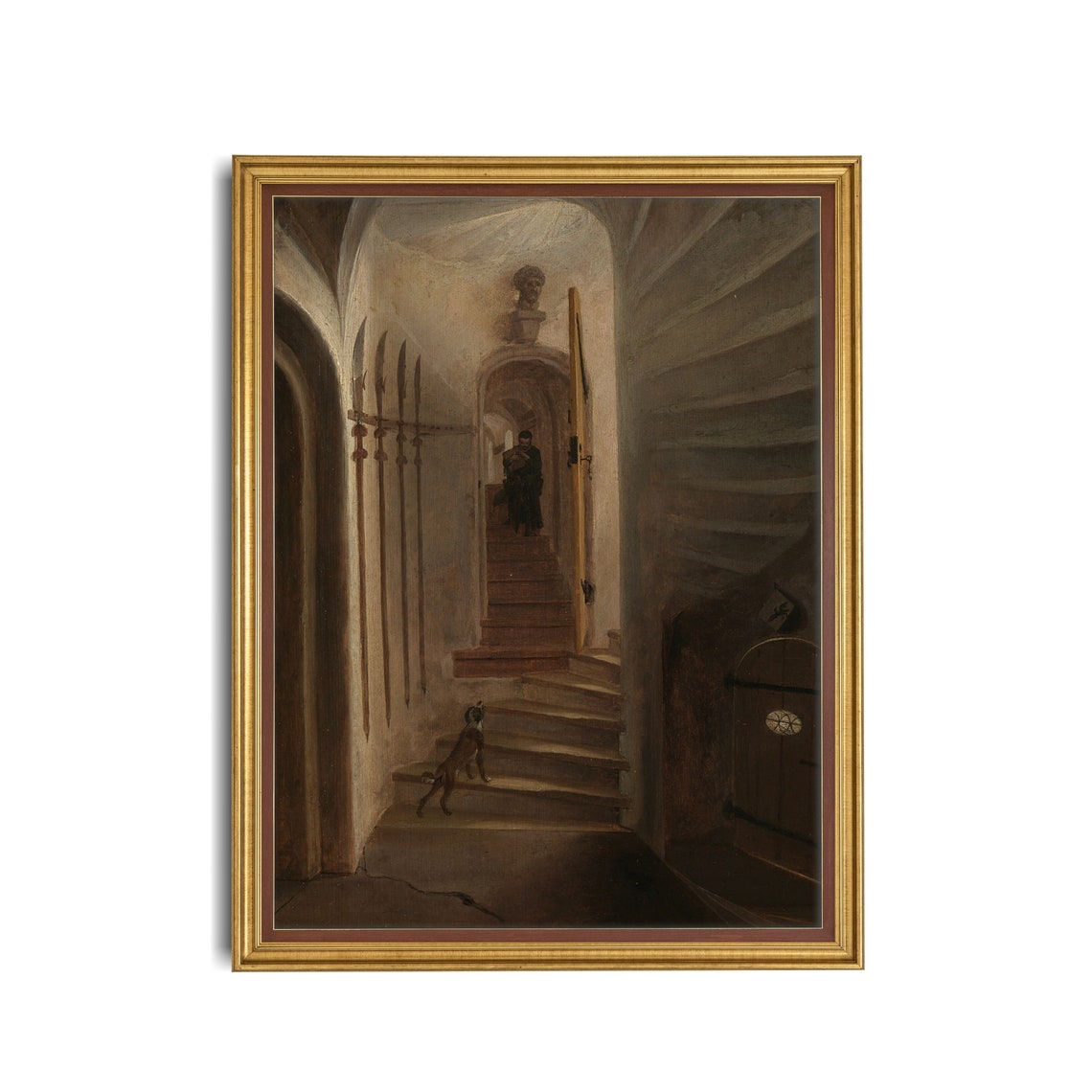 Printed And Shipped Vintage Interior Painting Antique Architecture Print Dark Academia Moody Rustic Fine Art Physical Prints - Image 3