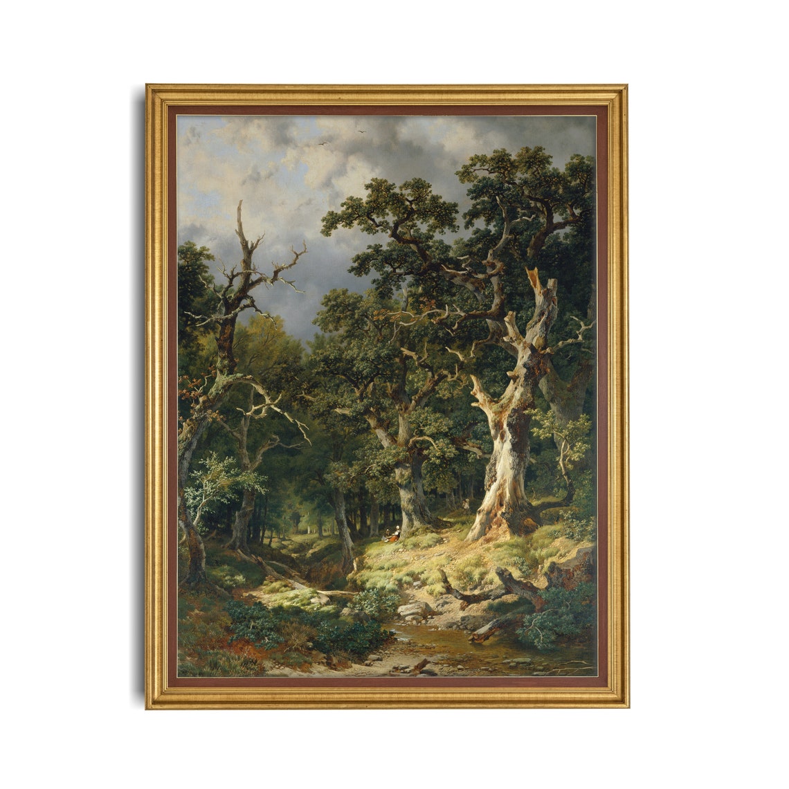 Ancient Oaks in a Summer Forest Vintage Landscape Painting Poster - Image 2