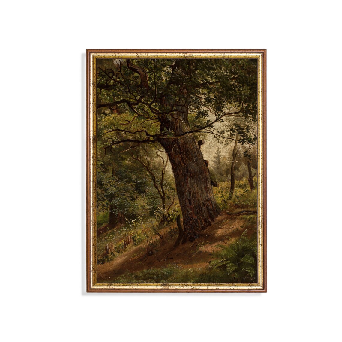 Vintage Tree Art Print, Rustic Farmhouse Scenery