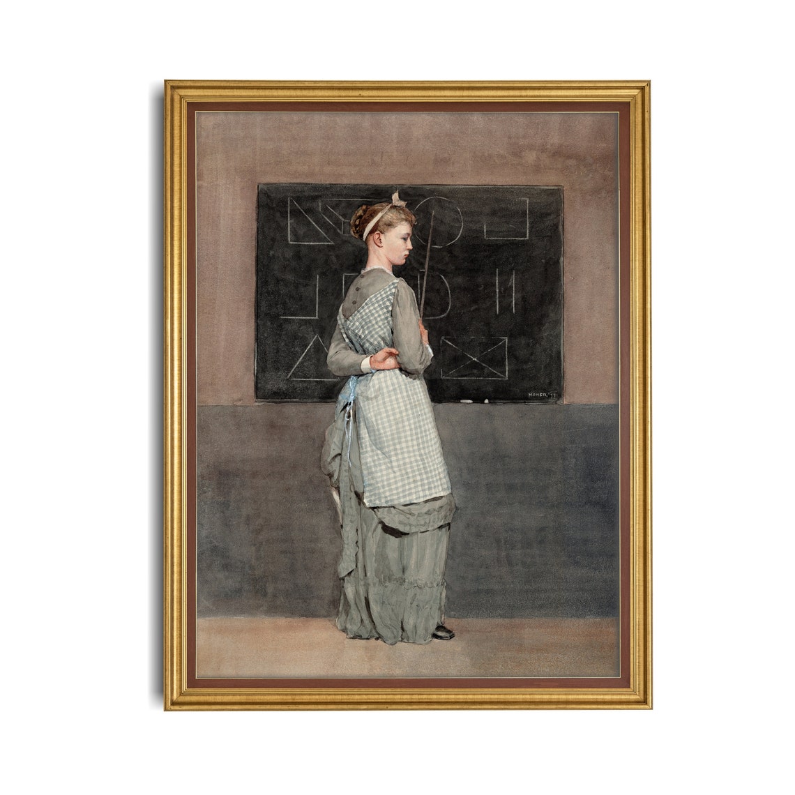 Teacher at a Chalkboard Winslow Homer Blackboard Scene Poster - Image 4