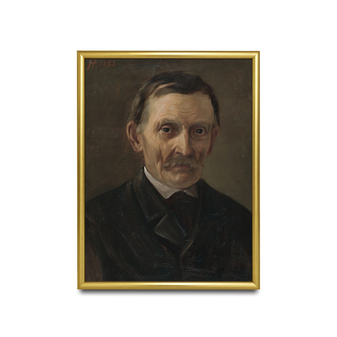 Portrait of a Distinguished Mustached Gentleman 1892 Oil Painting Poster - Image 4