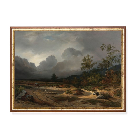 Printed And Shipped Landscape Painting Vintage Wall Art Antique Country Decor Moody Rustic Print Nature Scenery Artwork Fine Art