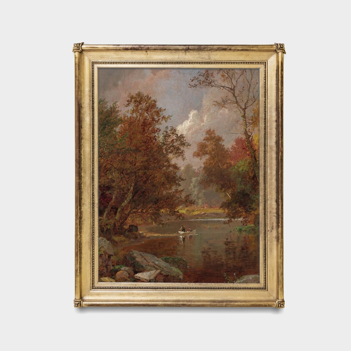 Vintage Autumn Riverscape Art Print, Rustic Landscape - Image 2