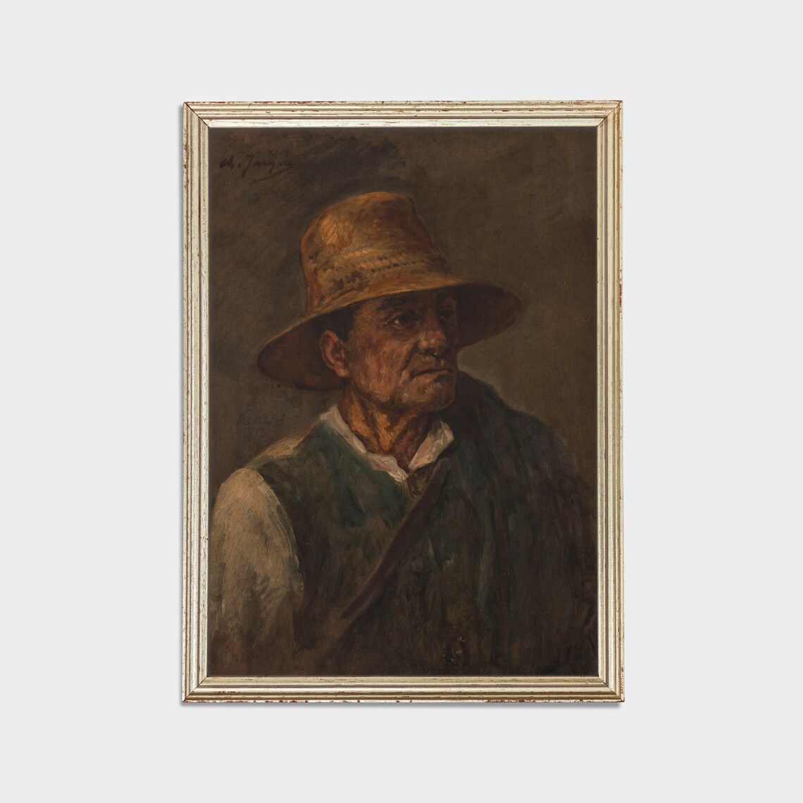 Vintage Gentleman Portrait, Moody Rustic Wall Art Print - Image 3