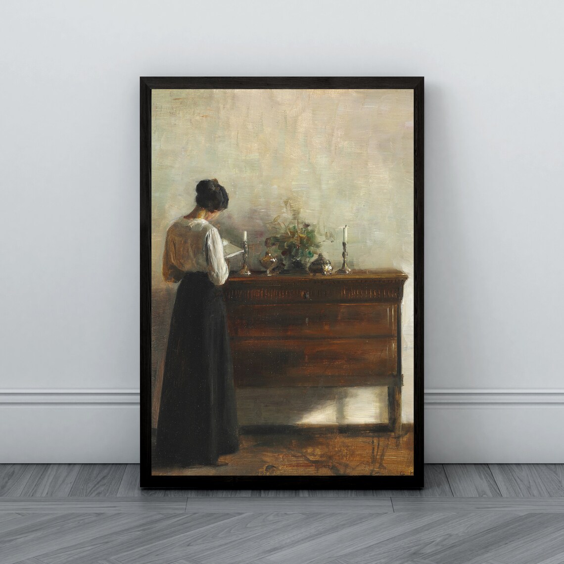 Vintage Woman Reading, Danish Interior Art Print - Image 2