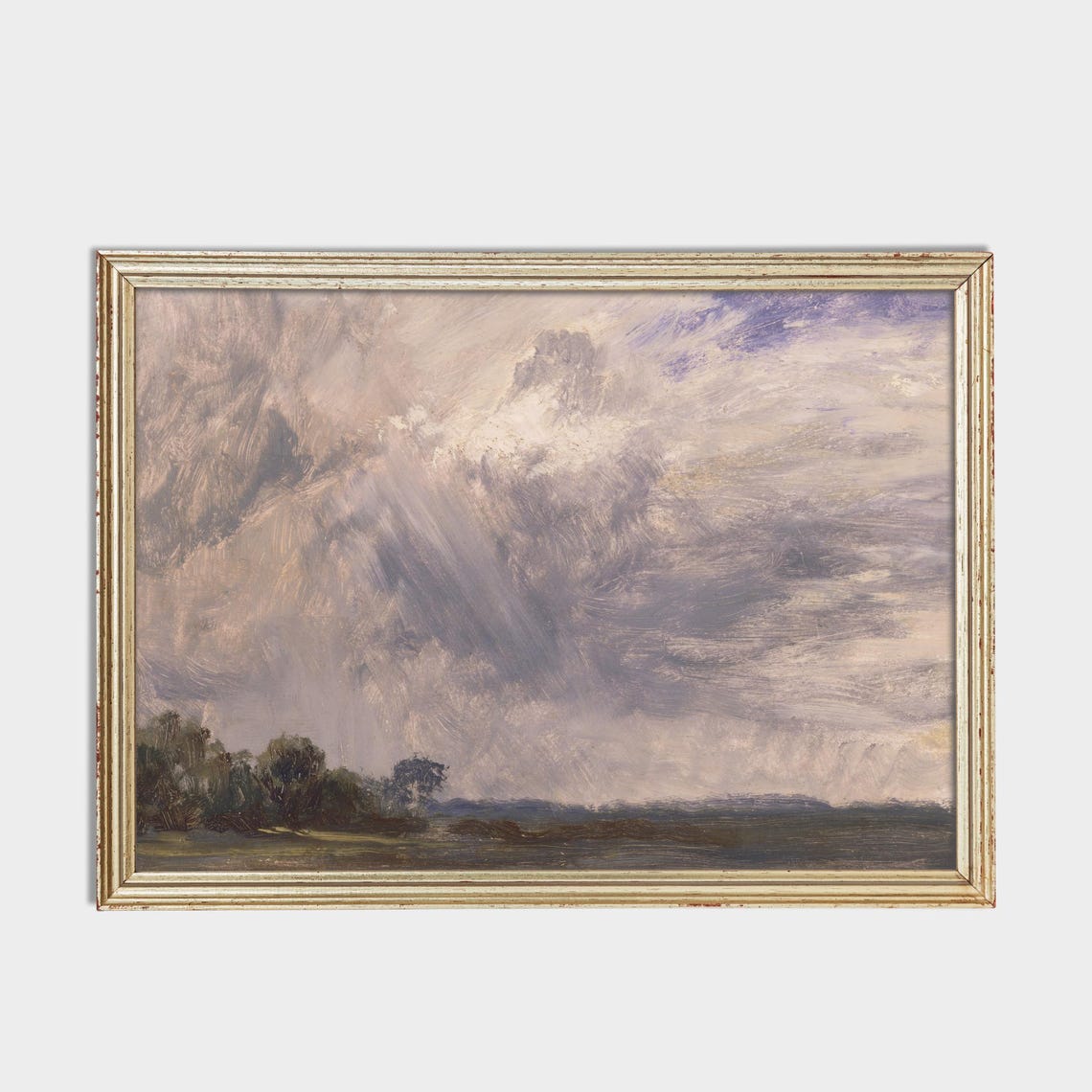 Dramatic Storm Clouds Atmospheric Sky Landscape Painting Poster - Image 2