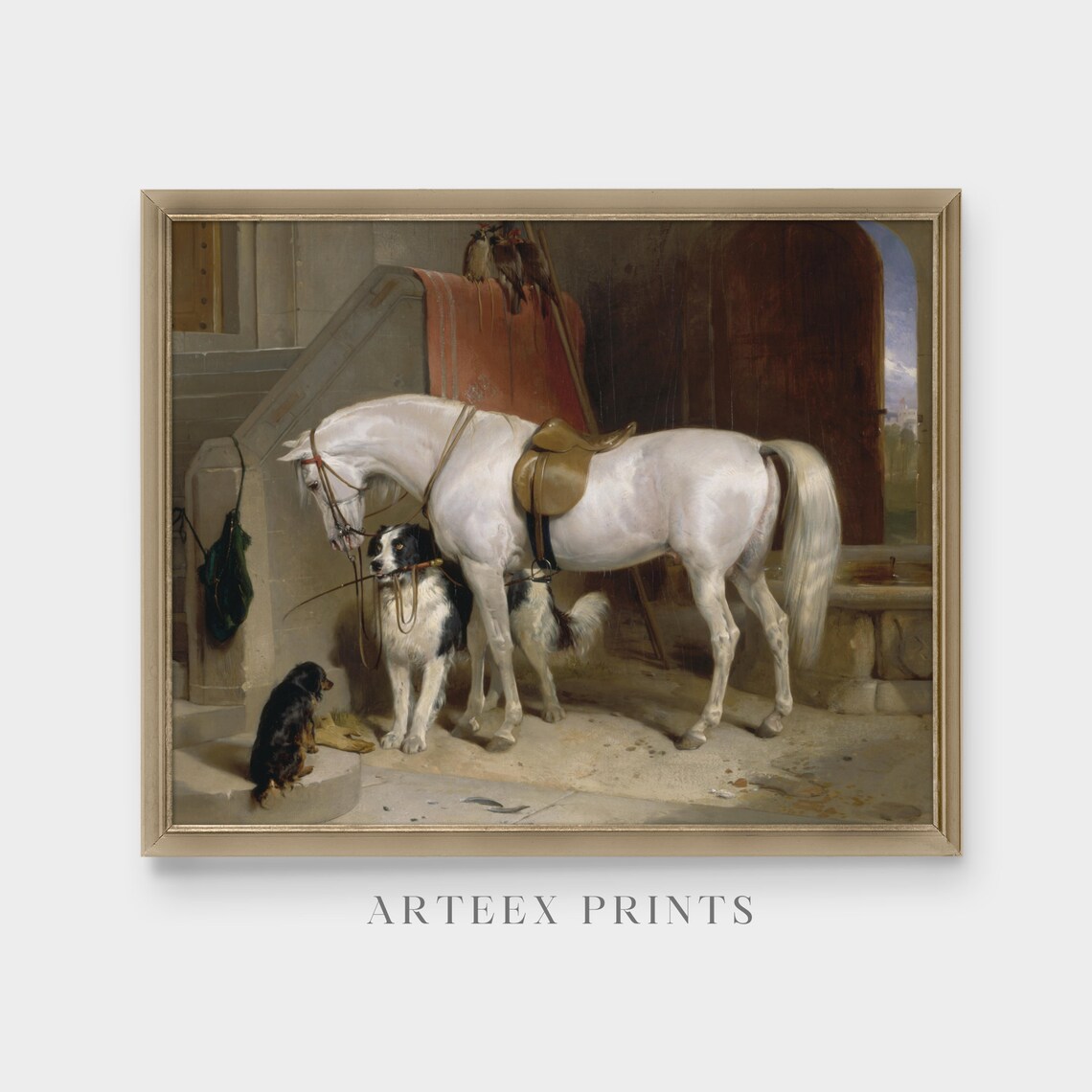 Vintage Horse and Dog Equestrian Art Print, Farmhouse - Image 3