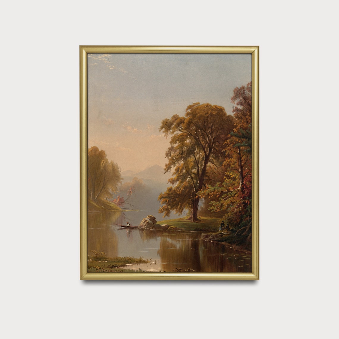 Printed And Shipped Vintage Fall Landscape Antique Autumn Landscape Moody Rustic Riverscape Print Country Scenery Physical Prints - Image 3