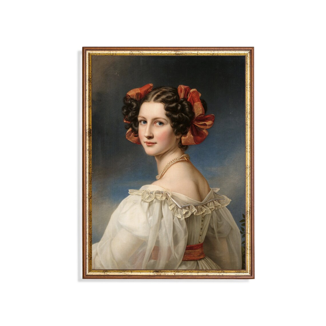 Victorian Woman Portrait, Vintage Oil Painting Art Print
