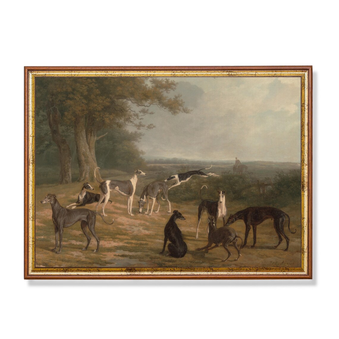 Vintage Dog Painting, Farmhouse Animal Art Print