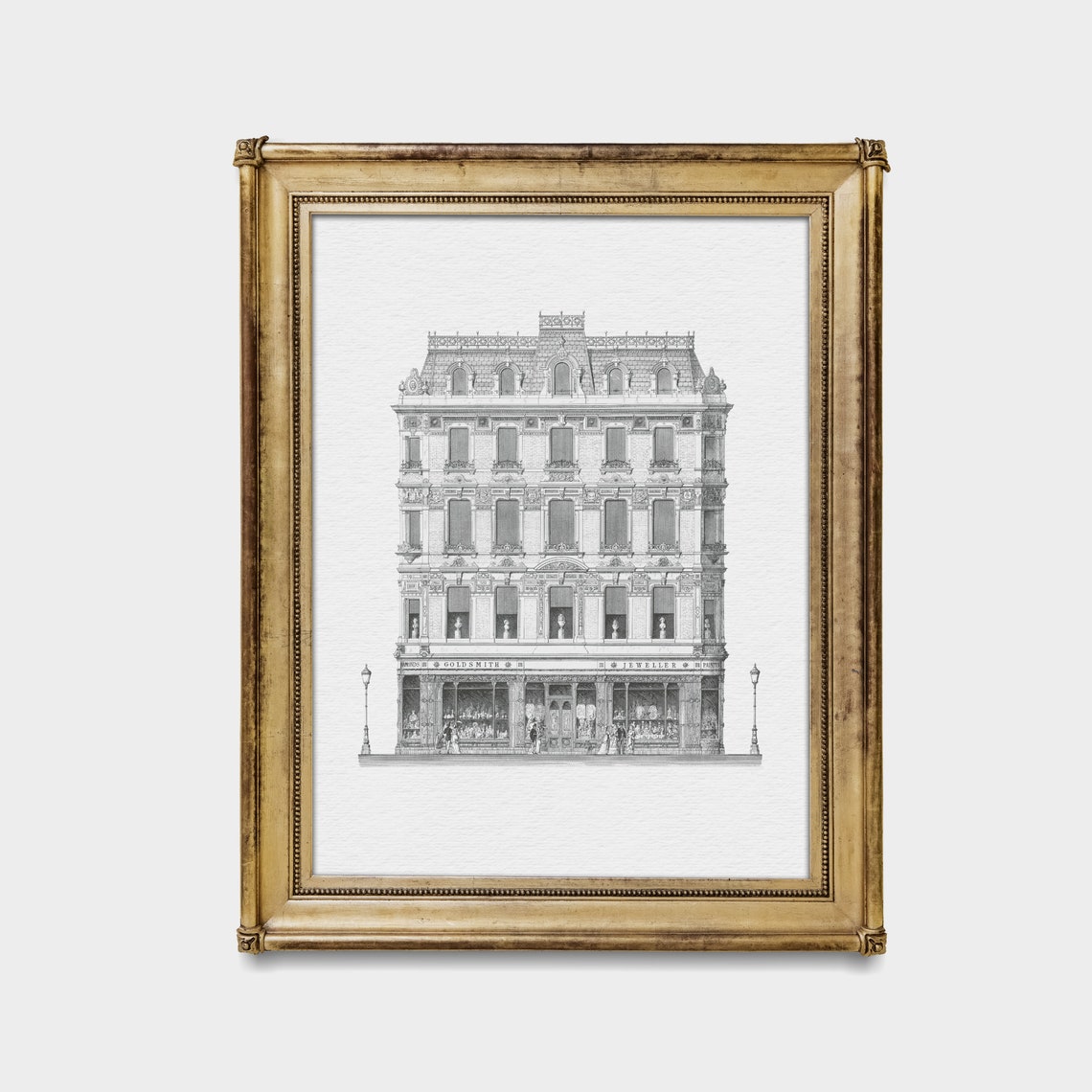 Vintage Architecture Sketch Antique Drawing Print Ink Drawing Neutral Decor Wall Art Farmhouse Decor - Image 3