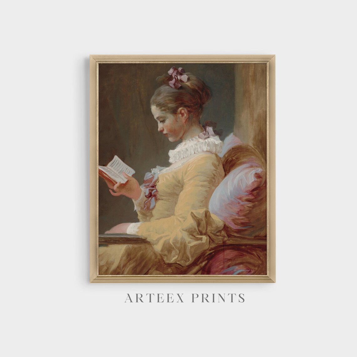 Vintage Victorian Lady Reading Book Art Print - Image 5