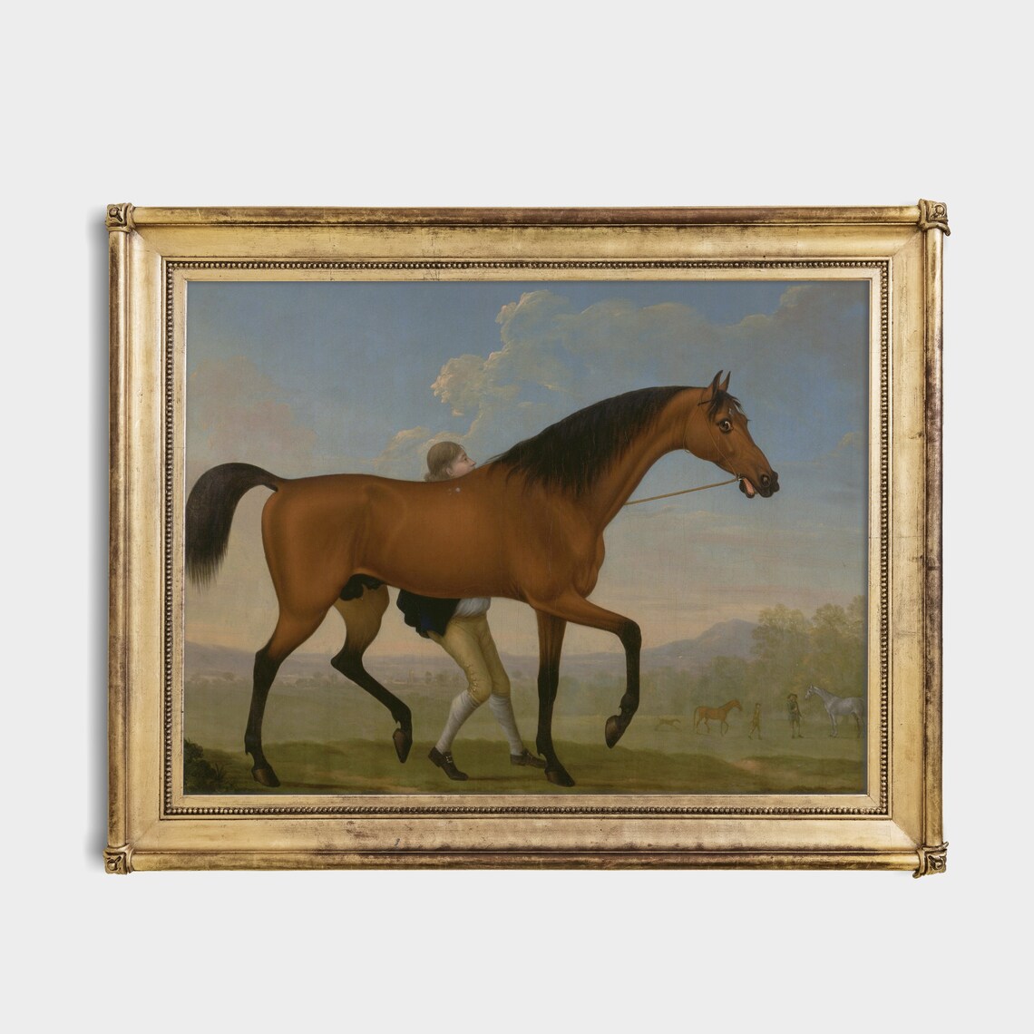 Vintage Horse Painting, Rustic Antique Equestrian Art Print - Image 2
