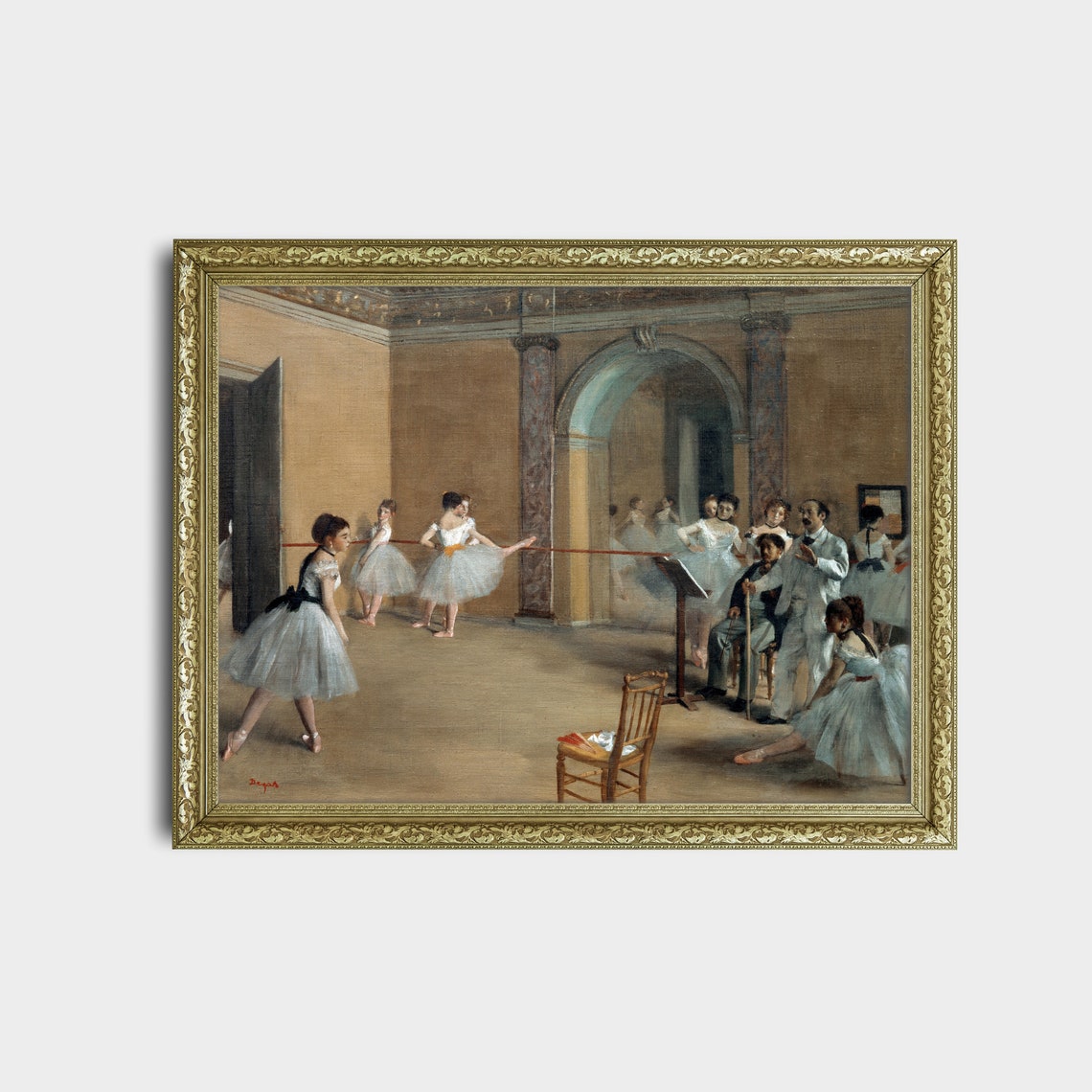Vintage Ballet Painting Dance Rehearsal Print French Painting Moody Rustic Art Girls Portrait Art - Image 2