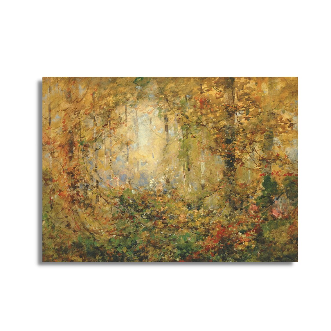 Impressionist Golden Autumn Forest Vintage Nature Painting Poster - Image 2