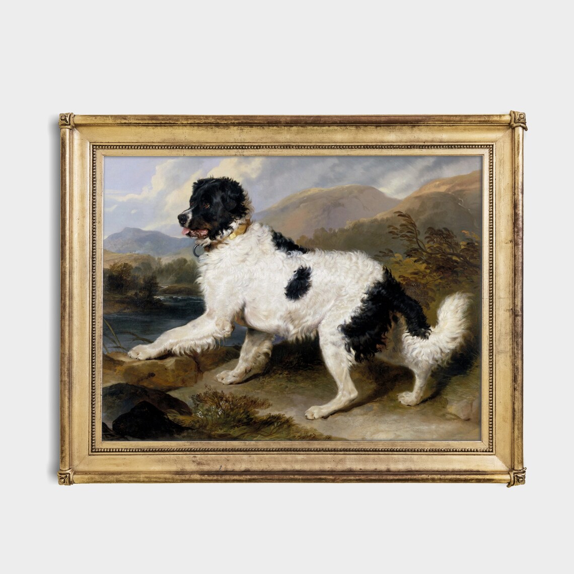 Vintage Dog Painting Antique Animal Print Wall Art Farmhouse Country Decor Dog Lover Gift Fine Art - Image 4