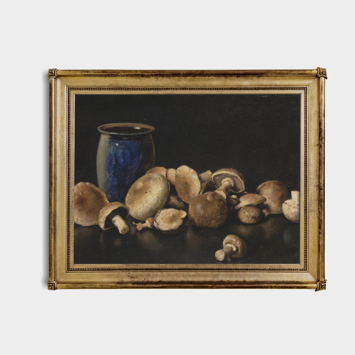 Vintage Still Life With Mushrooms Antique Kitchen Decor Farmhouse Print Wall Art Moody Rustic Fine Art - Image 3