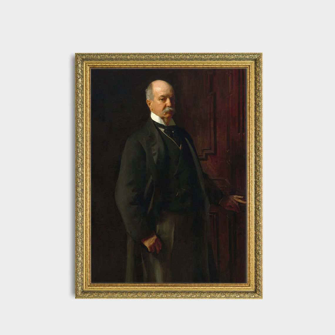 Distinguished Elderly Gentleman Portrait in a Black Suit Poster - Image 2