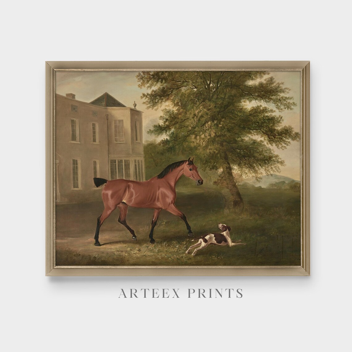 Vintage Horse and Dog Painting, Farmhouse Art Print - Image 3