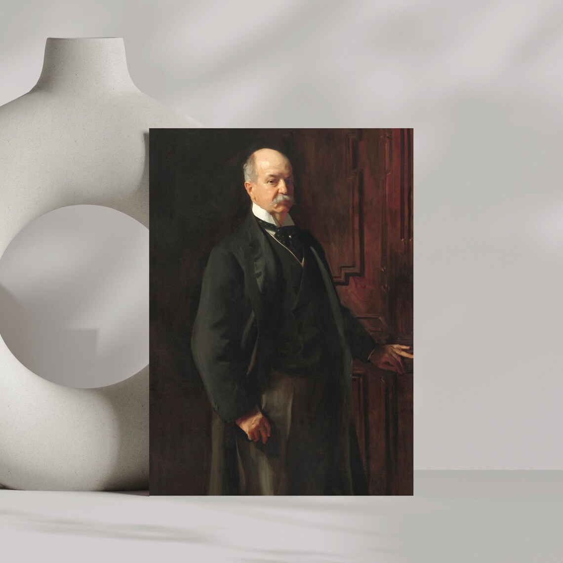 Classic Victorian Gentleman in a Black Suit Formal Portrait Poster - Image 2