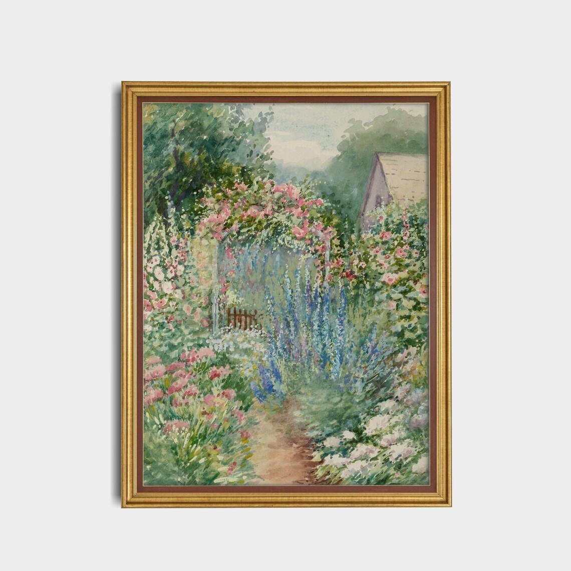 Vintage Summer Landscape, Rustic Flower Garden Art Print - Image 5