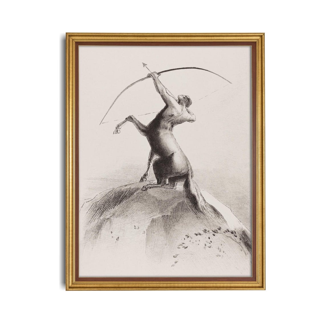 Sagittarius Centaur Archer Mythological Charcoal Sketch Poster - Image 3