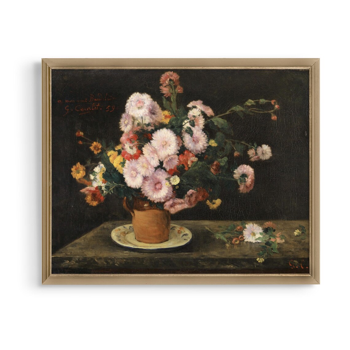 Courbet Bouquet of Asters French Realist Floral Still Life Poster - Image 5